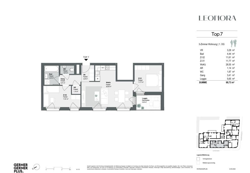 Gut geschnittene 3-Zimmer-Wohnung mit westseitiger Loggia - zu kaufen in 1170 Wien /  / 1170&nbsp;Wien / Bild 1