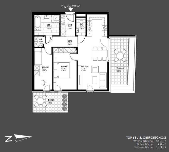 3 Zimmer mit Balkon und Terrasse im 3. OG - Top Lage am Hauptplatz 1 - zu kaufen in 2320 Schwechat / / 2320 Schwechat / Bild 0