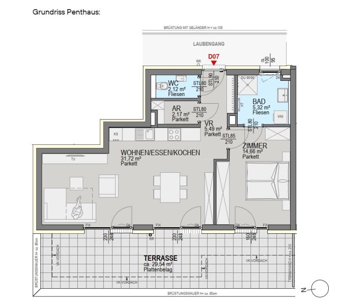Luxuri�se Penthaus-Wohnung, im Neubauprojekt mit Dachterrasse in Graz! /  / 8054&nbsp;Graz / Bild 1