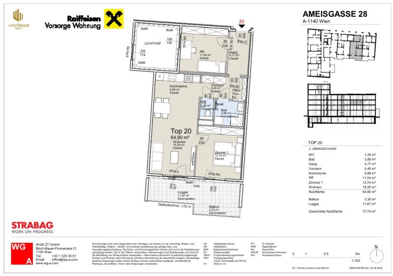 Projekt Ameisgasse - Wohnen mit gro�z�giger Freifl�che - Einbauk�che inklusive, bezugsfertig zu kaufen in 1140 Wien /  / 1140&nbsp;Wien / Bild 9