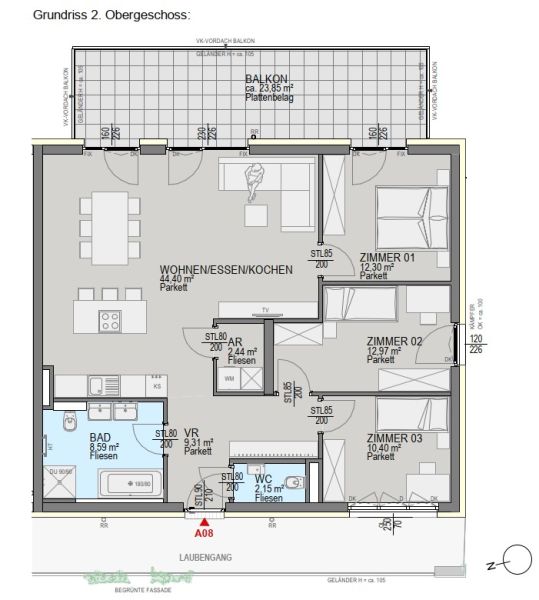 Helle Eigentumswohnung im Neubauprojekt mit Balkon in Graz! /  / 8054&nbsp;Graz / Bild 4