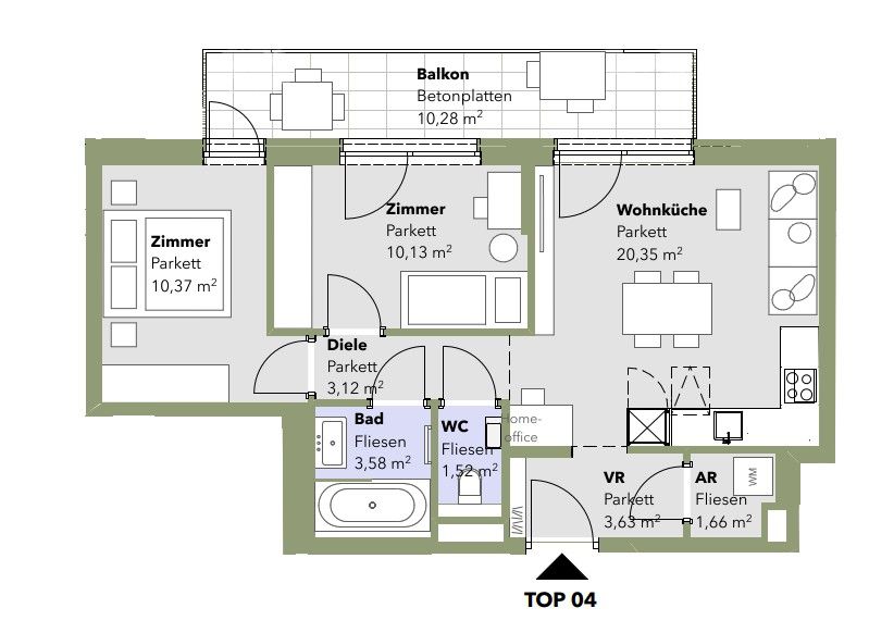Kompakte-3-Zimmer-Wohnung mit Balkon im Erstbezug - U3-Anbindung - zu kaufen in 1140 Wien / / 1140 Wien / Bild 0