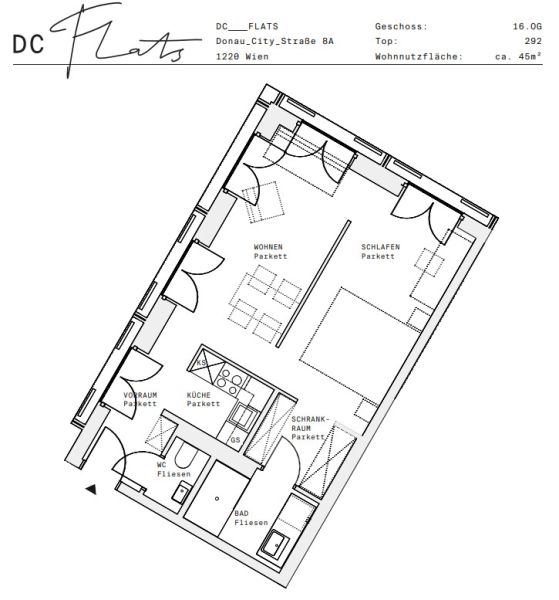Smarte 1,5-Zimmer-Wohnung ? zu mieten in 1220 Wien - Erstbezug in den DC Flats /  / 1220&nbsp;Wien / Bild 3