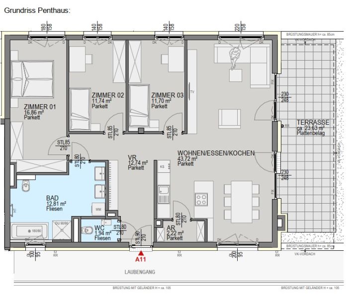 Moderne Penthaus-Wohnung im Neubauprojekt mit Terrasse in Graz! /  / 8054&nbsp;Graz / Bild 1