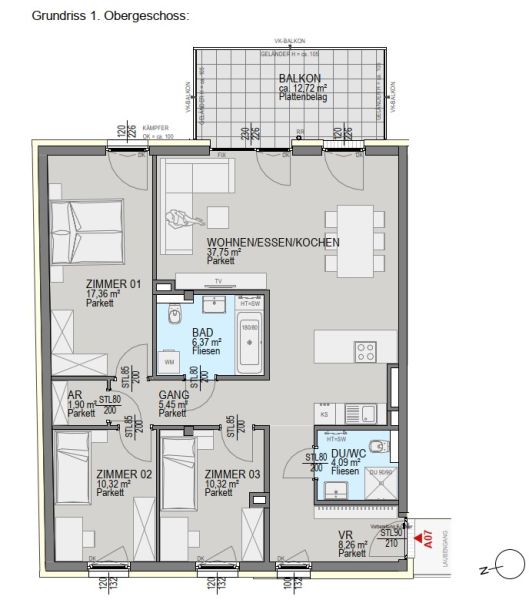 Helle Eigentumswohnung im Neubauprojekt mit Balkon in Graz! /  / 8054&nbsp;Graz / Bild 4