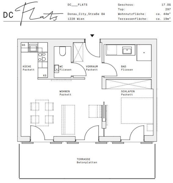 2-Zimmer-Dachgescho�wohnung mit gro�er Terrasse ? Erstbezug - zu mieten in 1220 Wien / DC Flats /  / 1220&nbsp;Wien / Bild 3