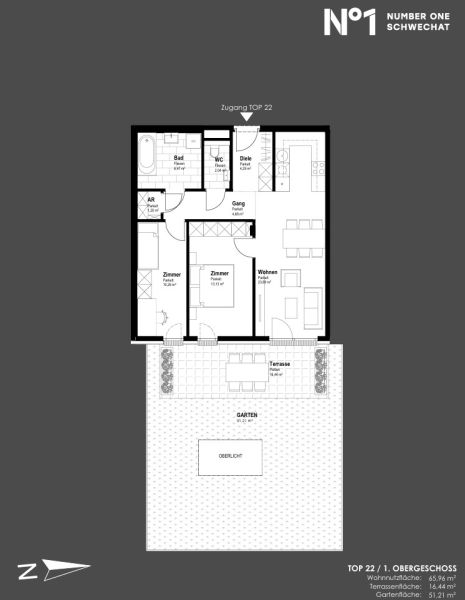 3-Zimmer-Wohnung mit Terrasse und Eigengarten am Hauptplatz 1 ? wohnen an einer der besten Adressen der Stadt - jetzt kaufen in 2320 Schwechat /  / 2320&nbsp;Schwechat / Bild 9