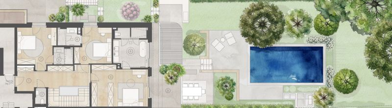 Spektakul�re High End Garten-Maisonette mit privatem Pool und sensationellem P�tzleinsdorfer Schlosspark-Blick - zu kaufen in 1180 Wien /  / 1180&nbsp;Wien / Bild 2