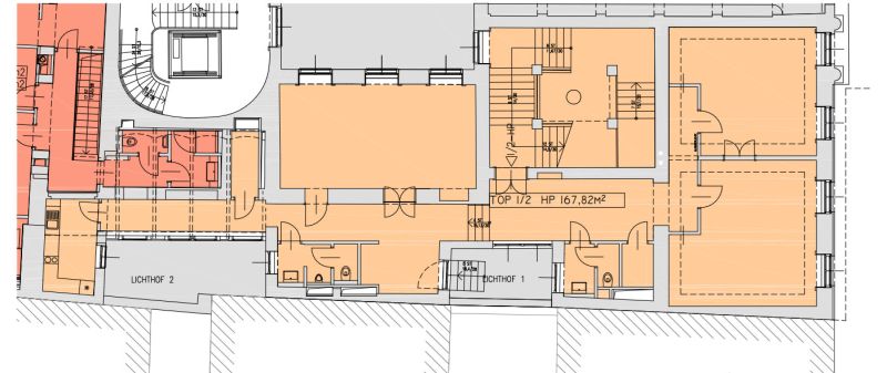Wohnen und Arbeiten im historischen Palais - Fläche im Hochparterre - ehemalige Büroeinheit im Botschaftsviertel - zu kaufen in 1040 Wien / / 1040 Wien, Wieden / Bild 2