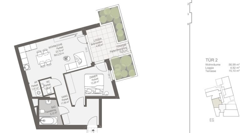 Martha3 ? Hochwertig Wohnen in Wien-Donaustadt - Smarte Terrassenwohnung im Erdgeschoß - zu kaufen in 1220 Wien / / 1220 Wien / Bild 5