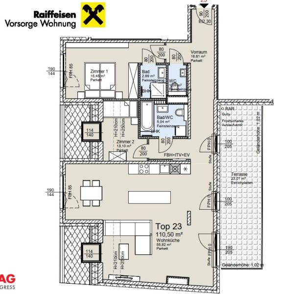 Wohnen im Dachgescho� - Gro�z�gige Terrassenwohnung mit Einbauk�che - bezugsfertig zu kaufen in 1140 Wien /  / 1140&nbsp;Wien / Bild 0