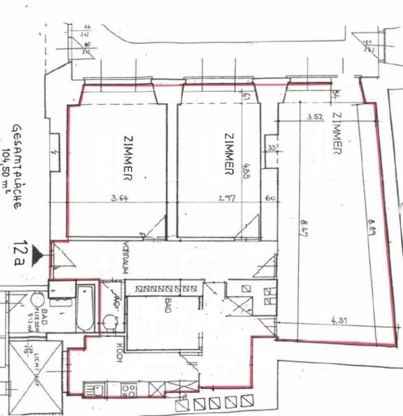 Wohnen im Palais: Moderne, hochwertige 3-Zimmer-Wohnung mit Freifl�che - zu mieten in 1010 Wien /  / 1010&nbsp;Wien / Bild 2