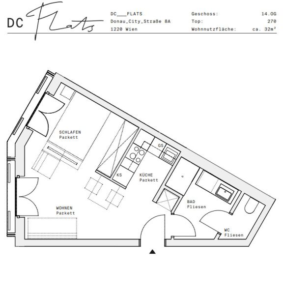 Erstbezug in den DC Flats ? Smarte 1-Zimmer-Wohnung ? zu mieten in 1220 Wien /  / 1220&nbsp;Wien / Bild 3