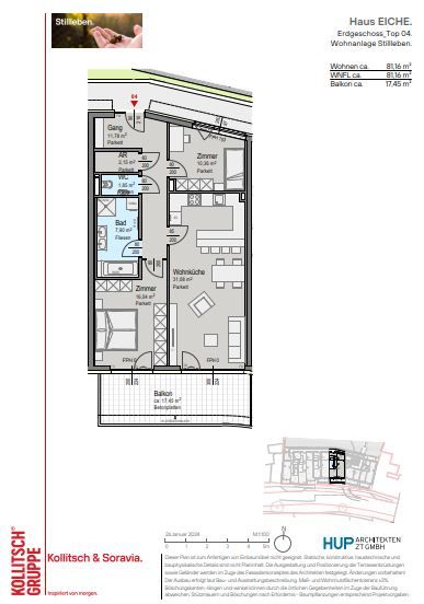 PROVISIONSFREI: Perfekt aufgeteilte, s�dseitige Balkonwohnung mit 3 Zimmern im Gr�nen - zu kaufen in 2391 Kaltenleutgeben /  / 2391&nbsp;Kaltenleutgeben / Bild 6