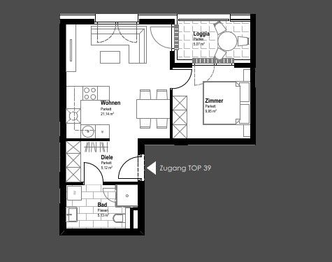 Kompakte 2 Zimmer mit Loggia im 2. Obergeschoß - zu kaufen in 2320 Schwechat / / 2320 Schwechat / Bild 1