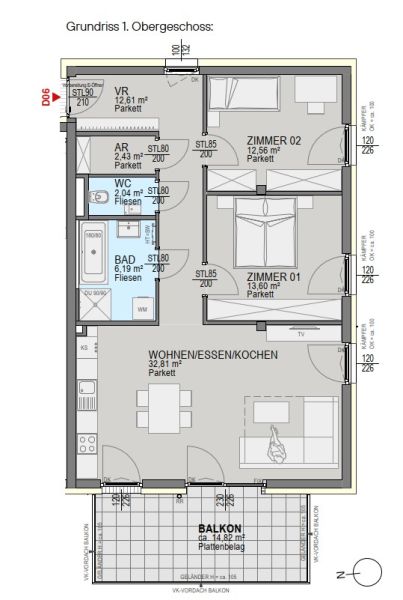 Luxuriöse Neubauwohnung mit großzügigem Balkon in Graz! / / 8054 Graz / Bild 1