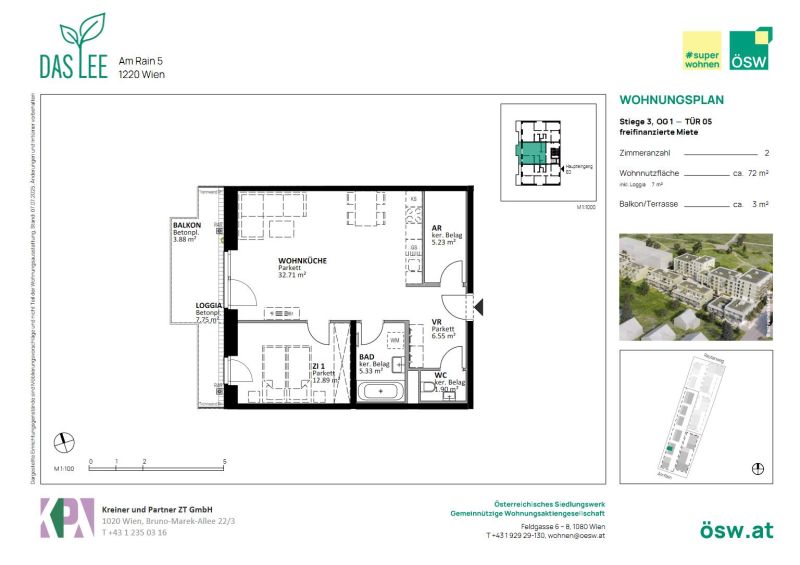 freifinanzierte Neubauwohnung im Grünen / / 1220 Wien / Bild 7
