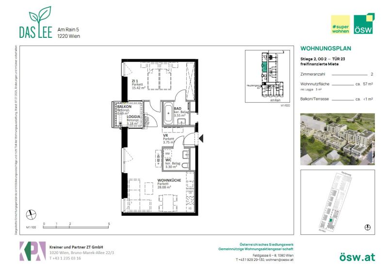 freifinazierte Neubauwohnung im Grünen mit Kaufoption / / 1220 Wien / Bild 1