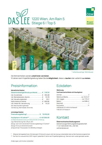 freifinanzierte Neubauwohnung im Grünen / / 1220 Wien / Bild 8