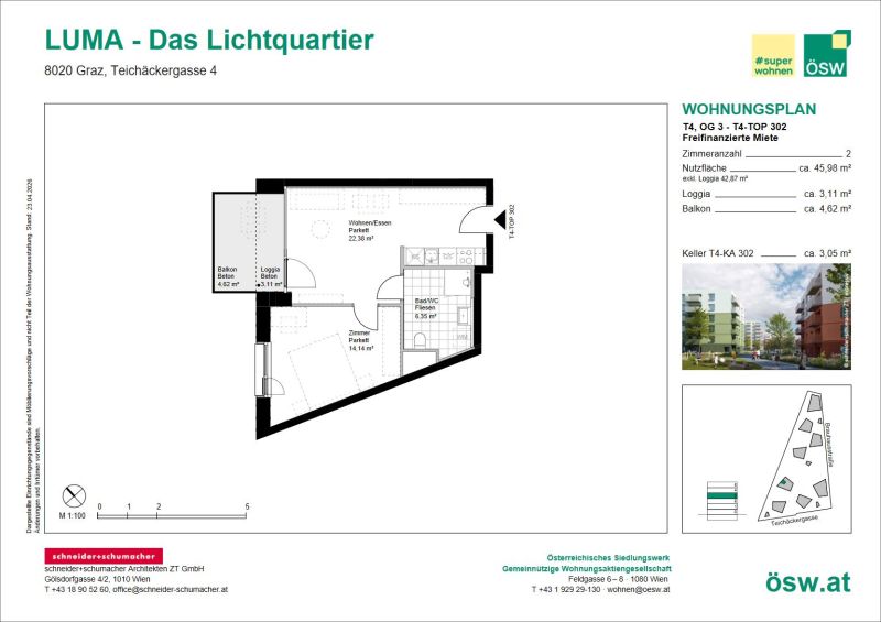 Neubau in Graz-Reininghaus | 2 Zimmer mit Freifl�che | LUMA /  / 8020&nbsp;Graz / Bild 1