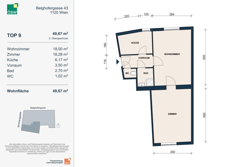 2-Zimmer sanierte Mietwohnung in ruhiger Gr�nlage /  / 1120&nbsp;Wien / Bild 1