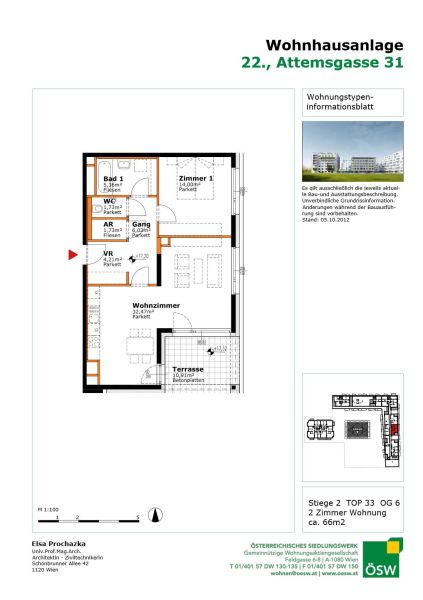 Moderne 2-Zimmer-Wohnung im 6.OG. /  / 1220 Wien / Bild 1
