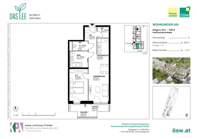 freifinanzierte Neubauwohnung im Grünen mit Kaufoption / / 1220 Wien / Bild 1