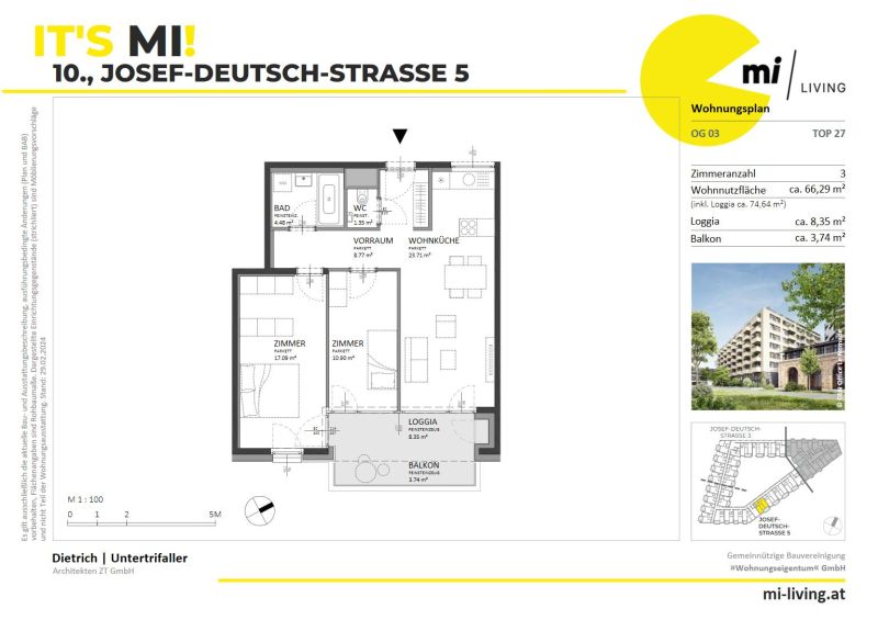 3 Zimmer Neubauwohnung  /  / 1100 Wien / Bild 1