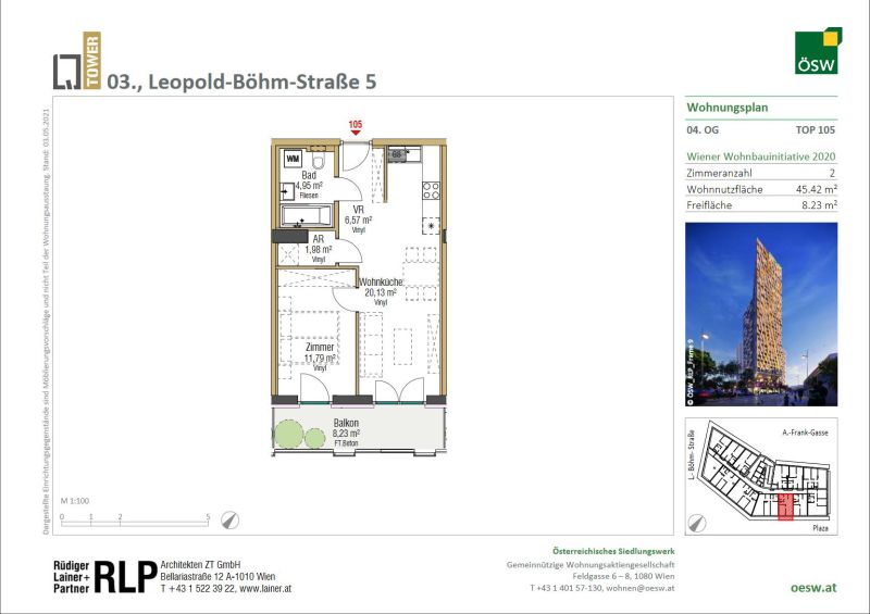 Moderne 2-Zimmer-Wohnung mit Balkon in 1030 Wien /  / 1030&nbsp;Wien / Bild 1