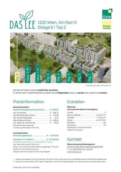 freifinanzierte Neubauwohnung im Grünen / / 1220 Wien / Bild 8