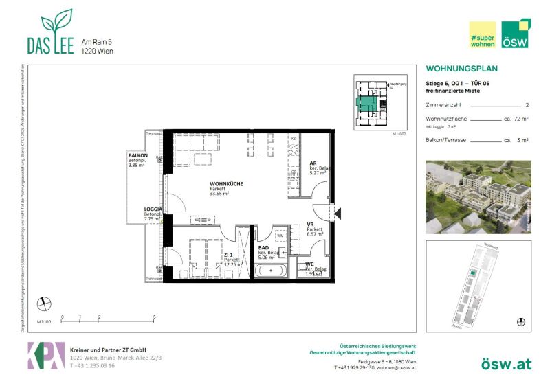 freifinanzierte Neubauwohnung im Grünen / / 1220 Wien / Bild 7