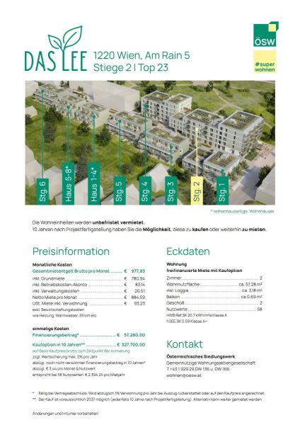 freifinazierte Neubauwohnung im Grünen mit Kaufoption / / 1220 Wien / Bild 5