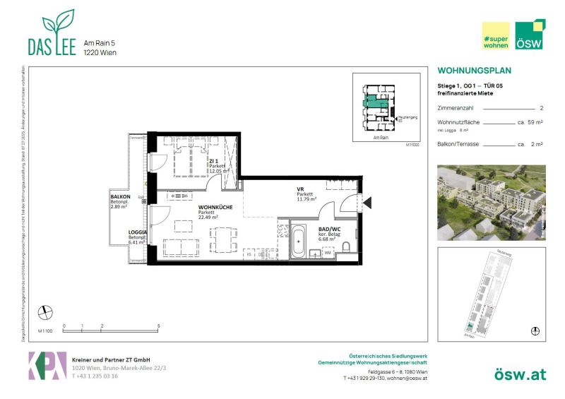 freifinanzierte Neubauwohnung im Grünen mit Kaufoption / / 1220 Wien / Bild 7