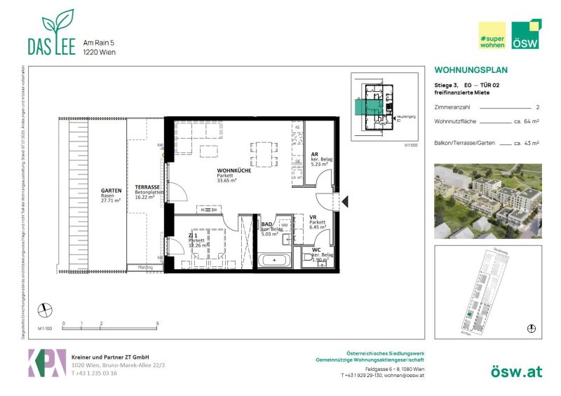 freifinanzierte Neubauwohnung im Grünen / / 1220 Wien / Bild 7