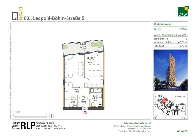 Moderne 2-Zimmer-Wohnung mit Balkon & Weitblick - 1030 Wien /  / 1030&nbsp;Wien / Bild 1