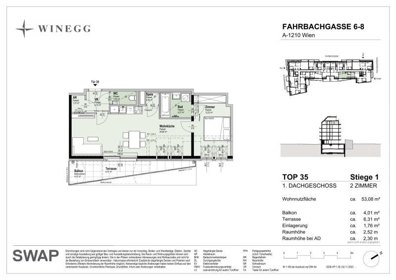 Balkon und Terrasse! 2-Zimmer-Wohnung an der Alten Donau | optimaler Grundriss | PROVISIONSFREI /  / 1210 Wien / Bild 6