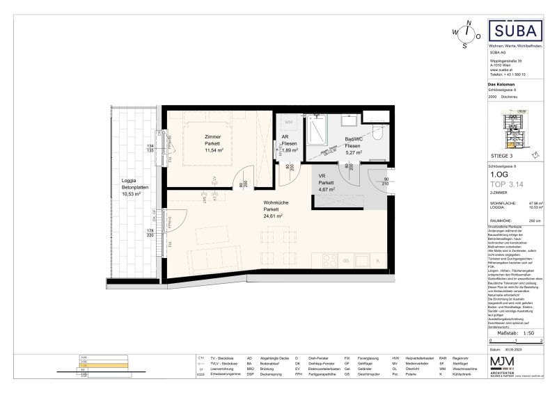 Ihr neues Zuhause: Moderne 2-Zimmer-Wohnung mit privater Loggia | Top Anbindung | Gekühlt / / 2000 Stockerau / Bild 7