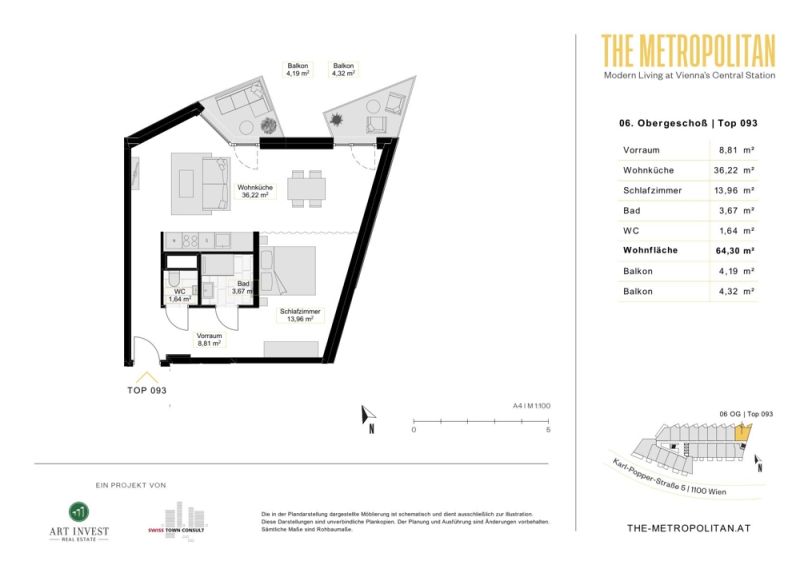 AB DEZEMBER: PROVISIONSFREI | Gerumige 1-Zimmer-Wohnung | 2 Balkone | Einbaukche | U1 /  / 1100 Wien / Bild 9