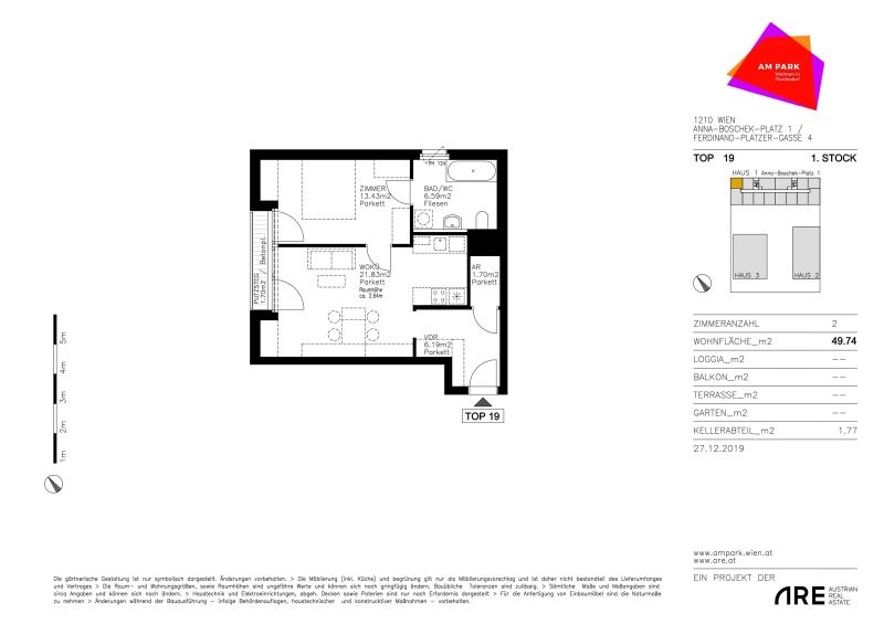 Ideal zum Entspannen: Provisionsfreie, schicke 2-Zimmer-Wohnung mit Einbaukche /  / 1210 Wien / Bild 2