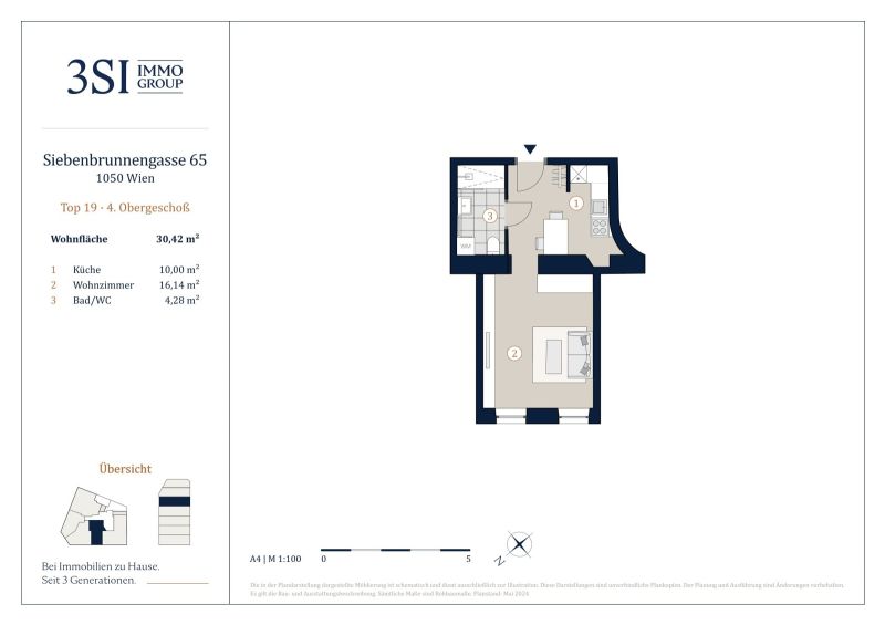 Klassisches Wohnen auf kleinem Raum ? 1-Zimmer-Altbauwohnung - VIEVIENNE - /  / 1050 Wien / Bild 6