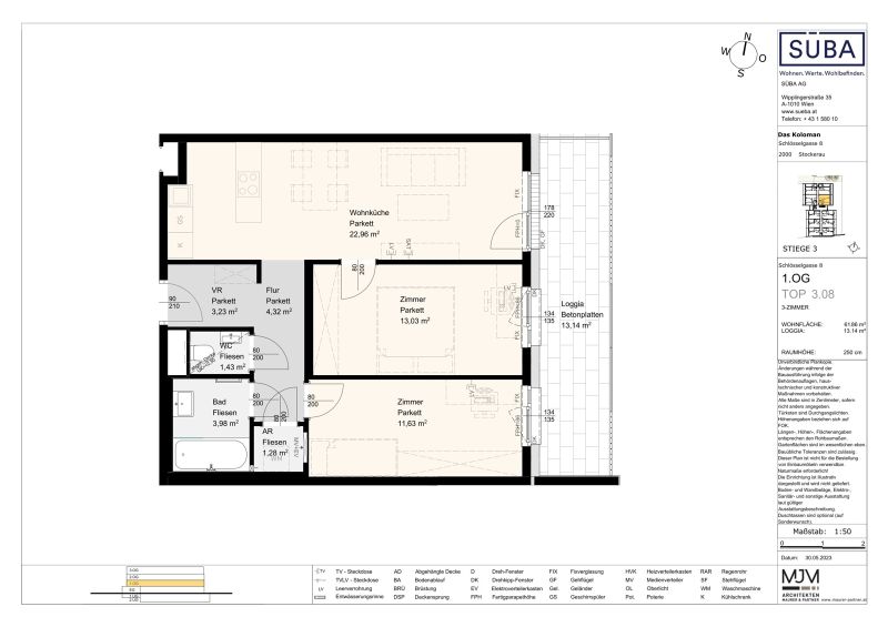 Wunderschöne 3-Zimmer-Wohnung idealer Grundriss mit Loggia und Einbauküche / / 2000 Stockerau / Bild 9