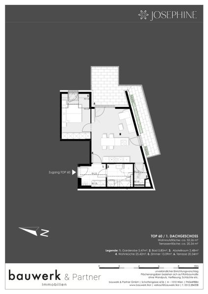 Traumhafte Dachgeschosswohnung | 2
 Zimmer | wunderbarem Blick auf das Riesenrad 
 - JOSEPHINE - /  / 1020 Wien / Bild 8