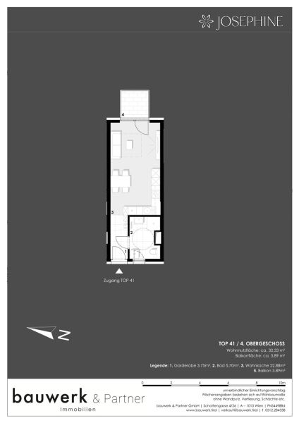 Schicke 1-Zimmer-Vorsorge-Wohnung mit Balkon und Blick ins Grne /  / 1020 Wien / Bild 8