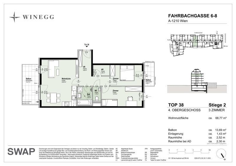 Traumhaftes Wohnen an der Alten Donau: Wohnglck mit Aussicht ? 3-Zimmer-Wohnung inklusive Balkon /  / 1210 Wien / Bild 9
