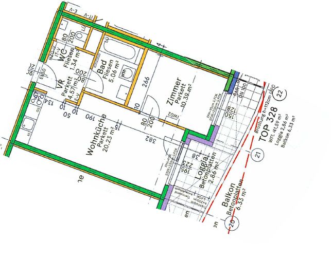 Ab April: Rooftop 2-Zimmer mit Balkon im 11. Stock, Fu�bodenheizung | FLO7 /  / 1210&nbsp;Wien / Bild 3