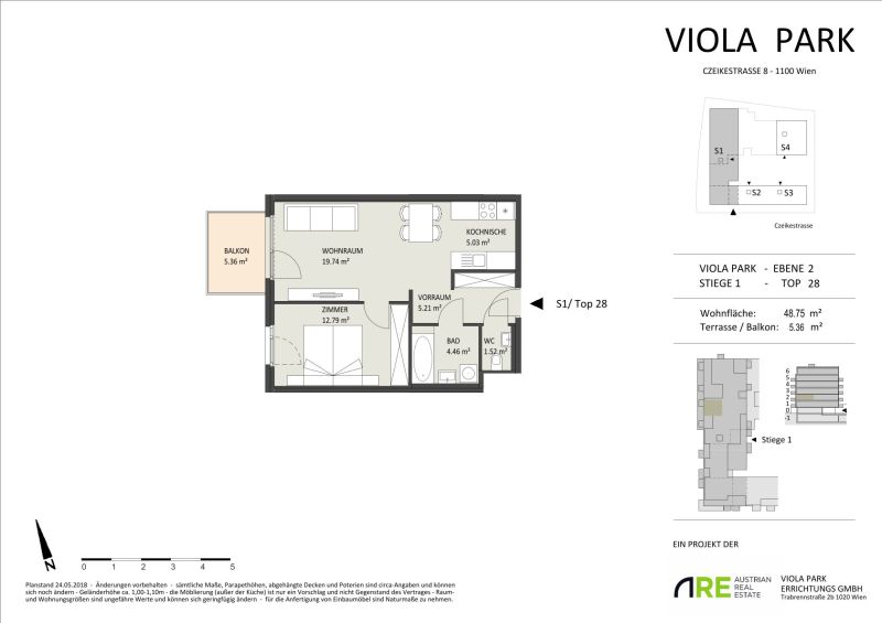 wunderschöne 2 Z mit freiem Blick in Richtung Westen - Viola Park ? Ihre Wohlfühloase am Laaer Berg / / 1100 Wien, Favoriten / Bild 4