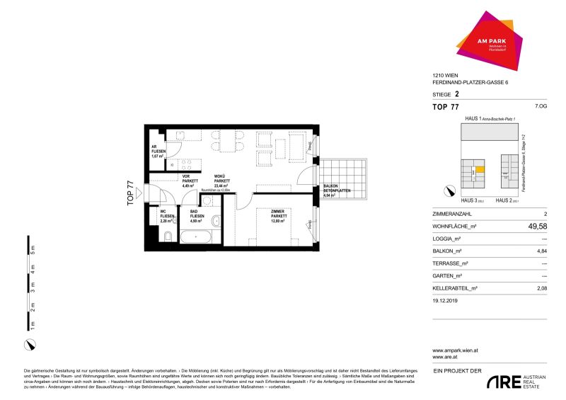 Exklusive 2-Zimmer-Wohnung in ruhiger Lage mit Balkon /  / 1210 Wien / Bild 5