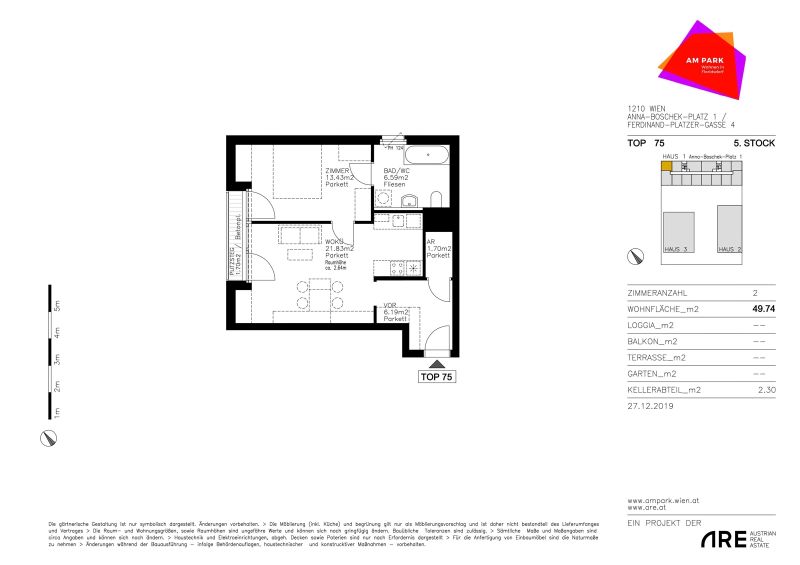 Wunderschner Neubau mit Balkon in entspannter Umgebung! /  / 1210 Wien / Bild 1