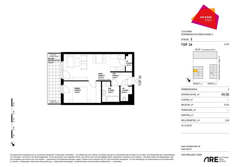 Helle 2-Zimmer-Wohnung mit optimalem Grundriss | Balkon im 2.OG inkl. Einbauk�che und Kellerabteil /  / 1210&nbsp;Wien / Bild 9