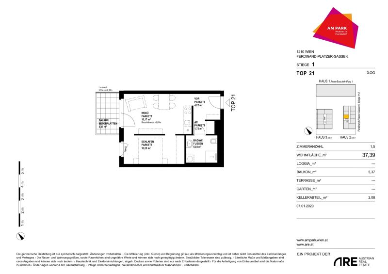 Moderne Neubauwohnung mit privatem Balkon in ruhiger Lage! PROVISIONSFREI! /  / 1210&nbsp;Wien / Bild 5